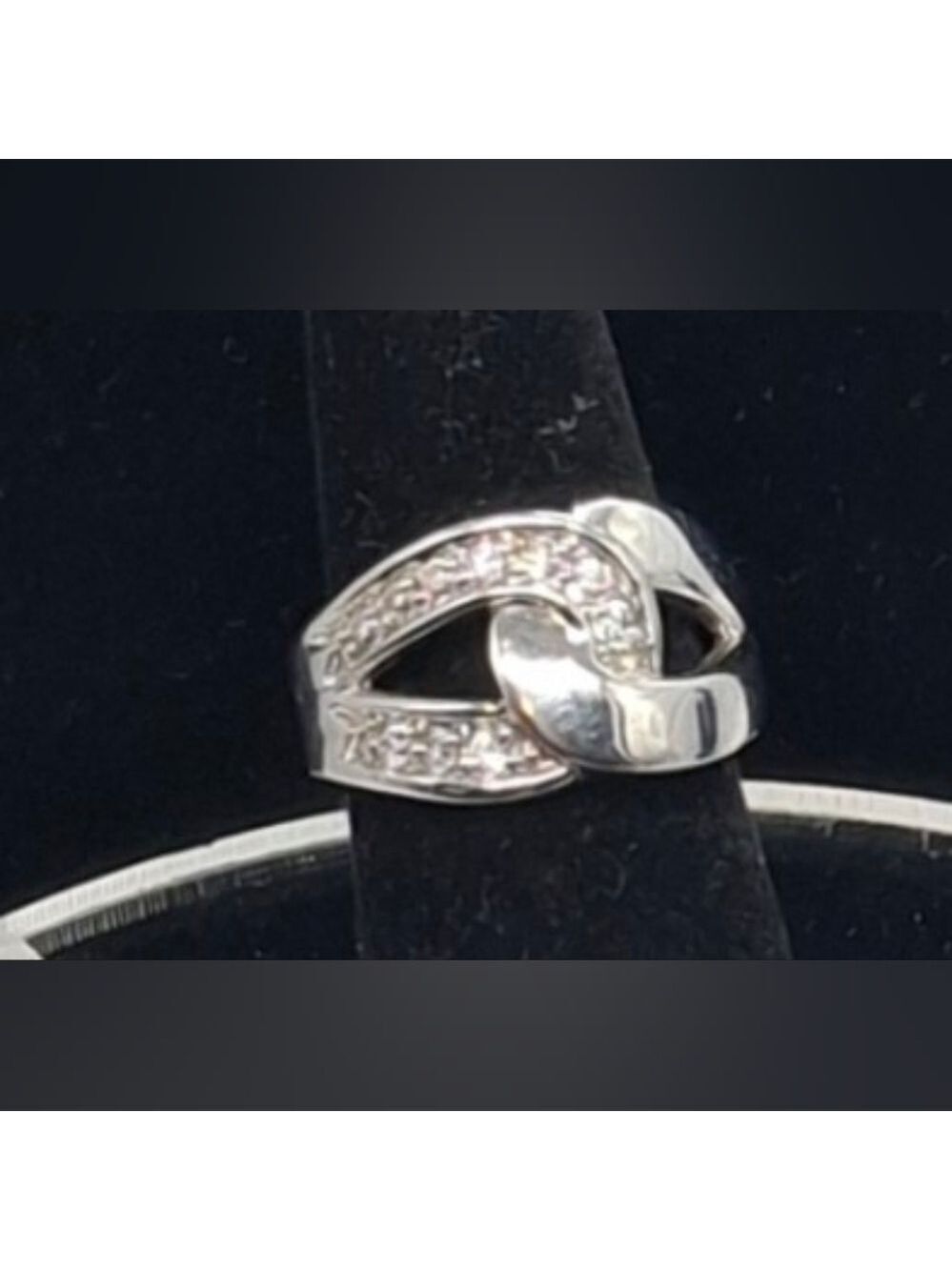 Lia Sophia Silvertone and CZ ring sz 5. #26